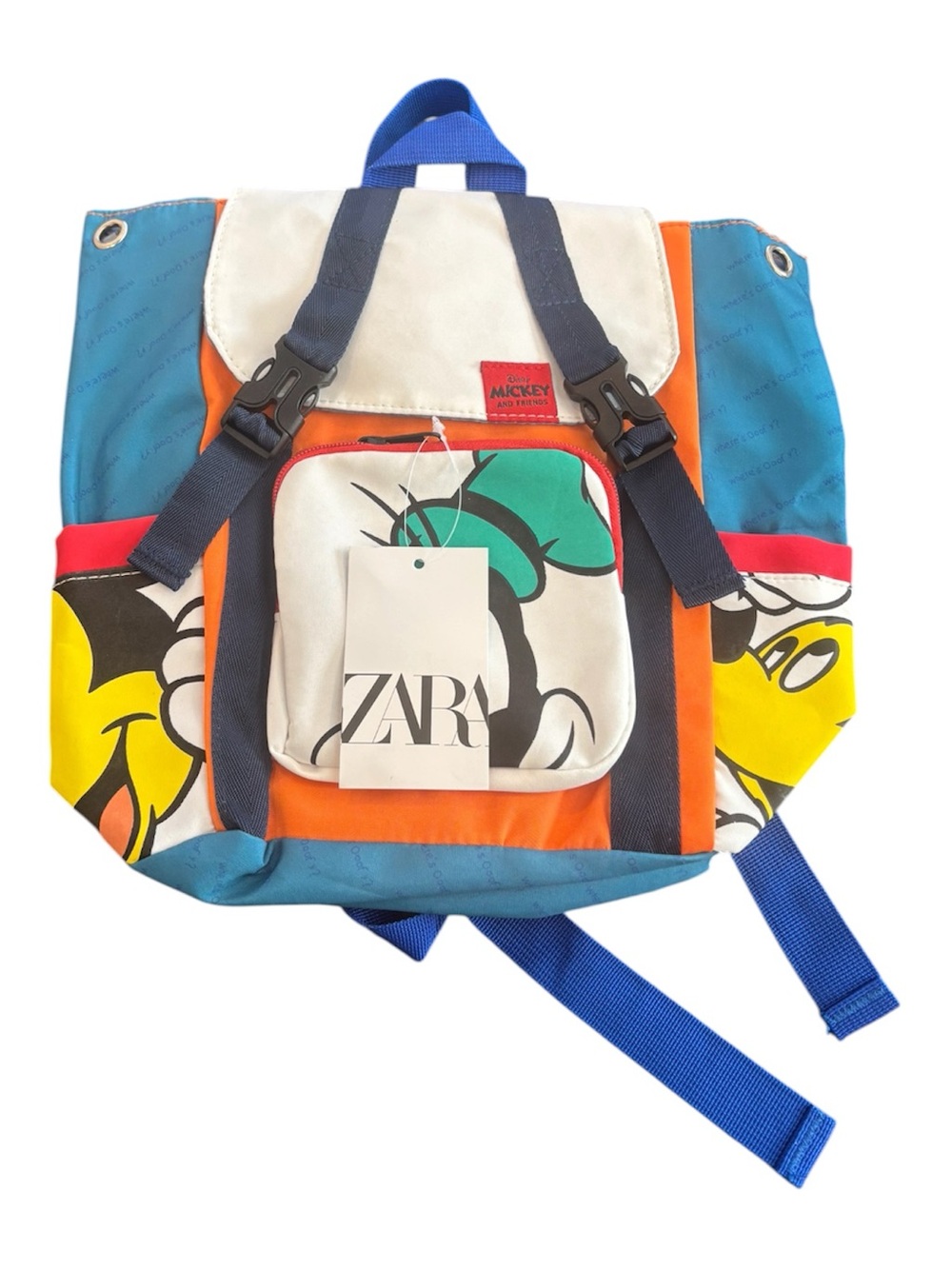 Zara Kids Colorblock Mickey Backpack - White, Orange, Blue, Teal - Picture 2 of 4